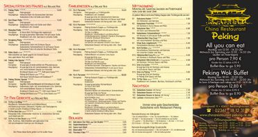 Speisekarte China Restaurant Peking in Recklinghausen Seite 1
